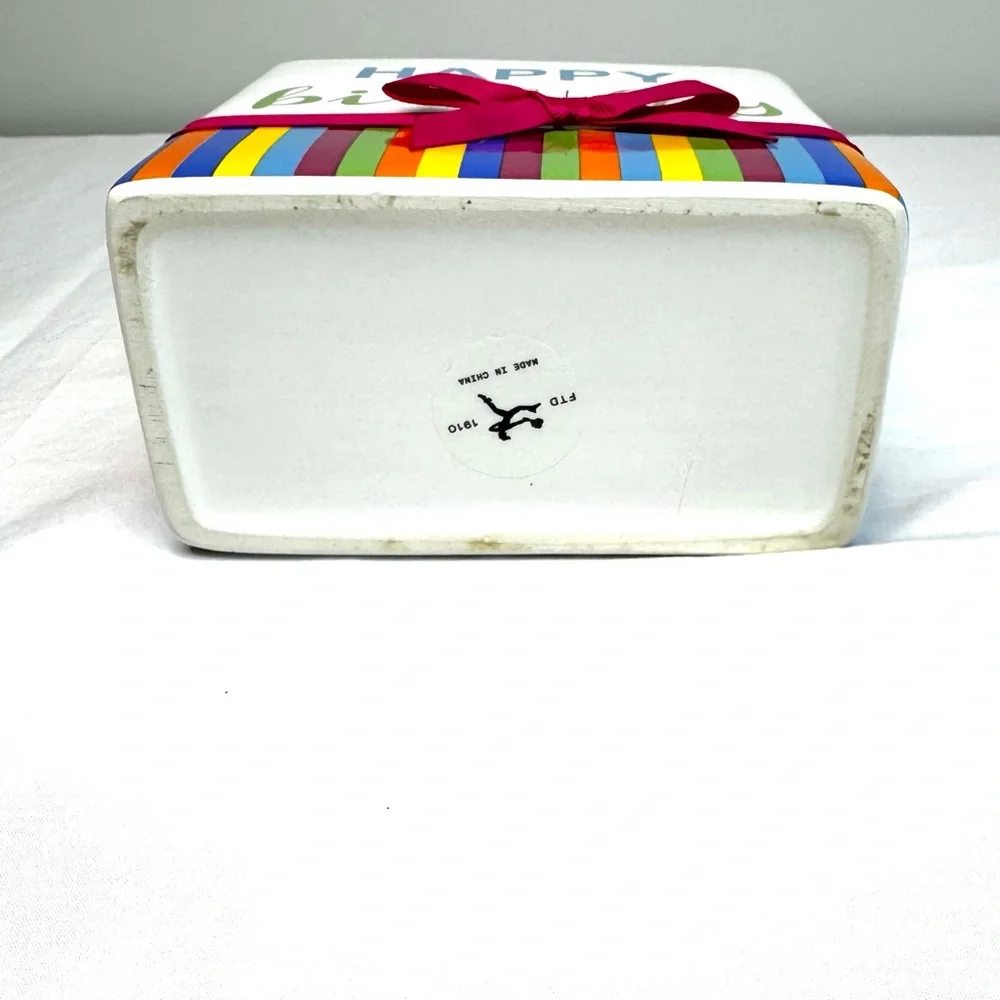 FTD Happy Birthday Ceramic Vase Planter Container Holder 6